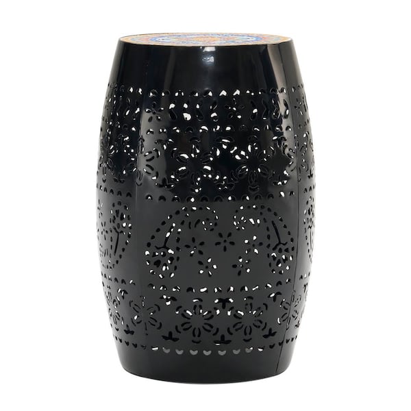 TANKY TRADING INC 12 in. Outdoor Patio Metal Side Table, Suitable for Any Combination, Black