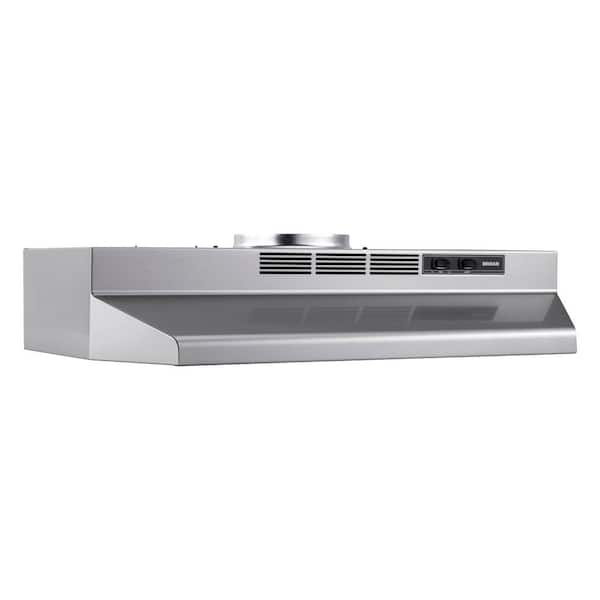BROAN F40000 Series 24 in. Convertible Under Cabinet Range Hood, 230 Max Blower CFM, Stainless Finish
