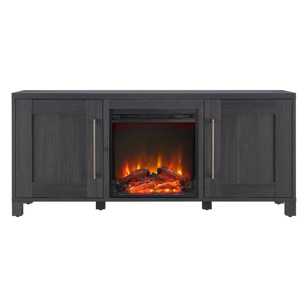 Meyer&Cross Chabot 58 in. Charcoal Gray TV Stand with Log Electric ...