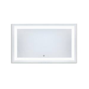 40 in. W x 24 in. H Frameless Rectangle Wall Mounted LED Bathroom Vanity Mirror in White
