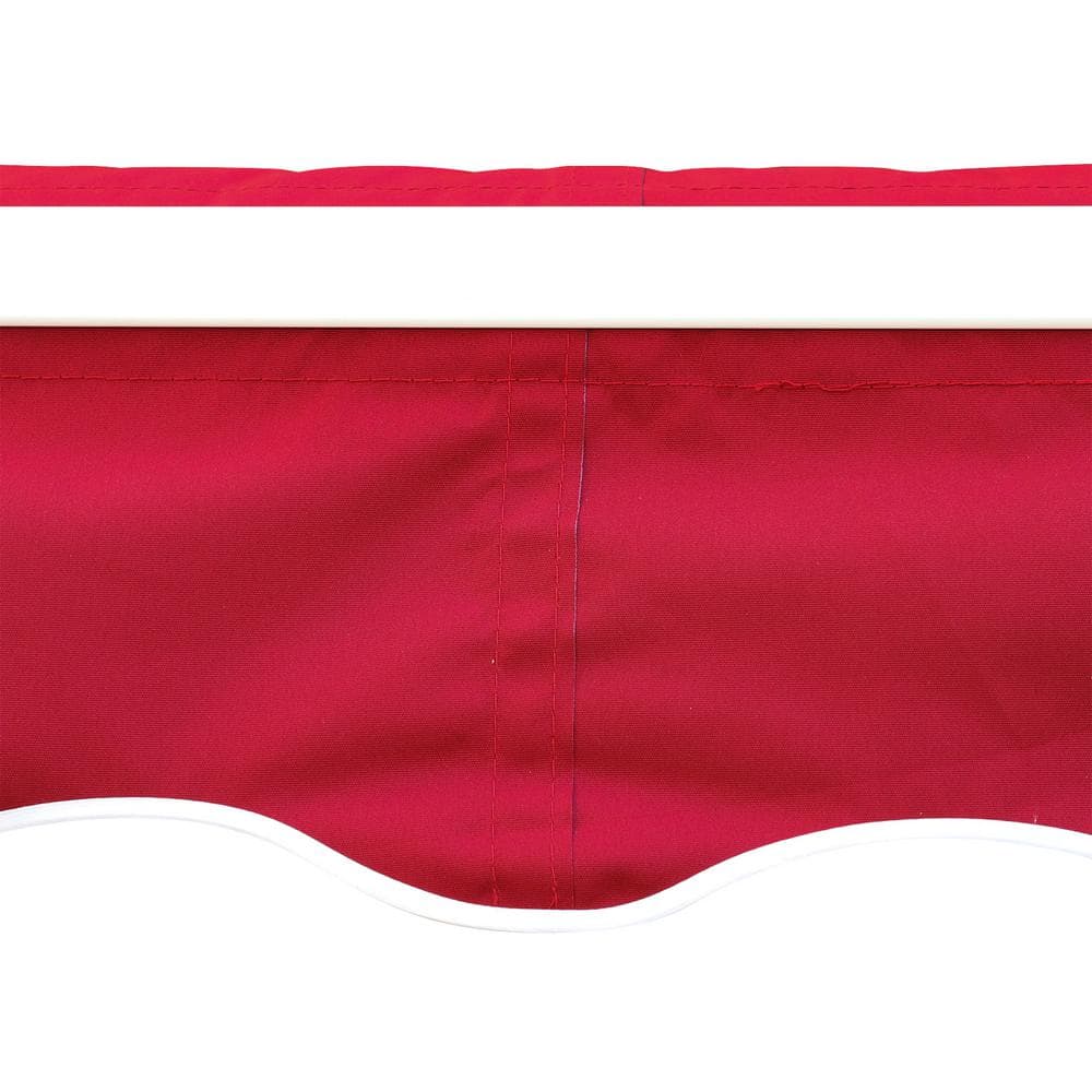 Wine Red Manual Retractable Patio Awning with Aluminum Frame