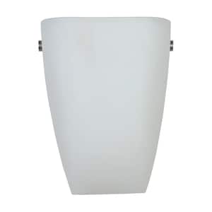 Elementary 7.25 in. Brushed Steel LED Wall Sconce with Opal Glass Shade