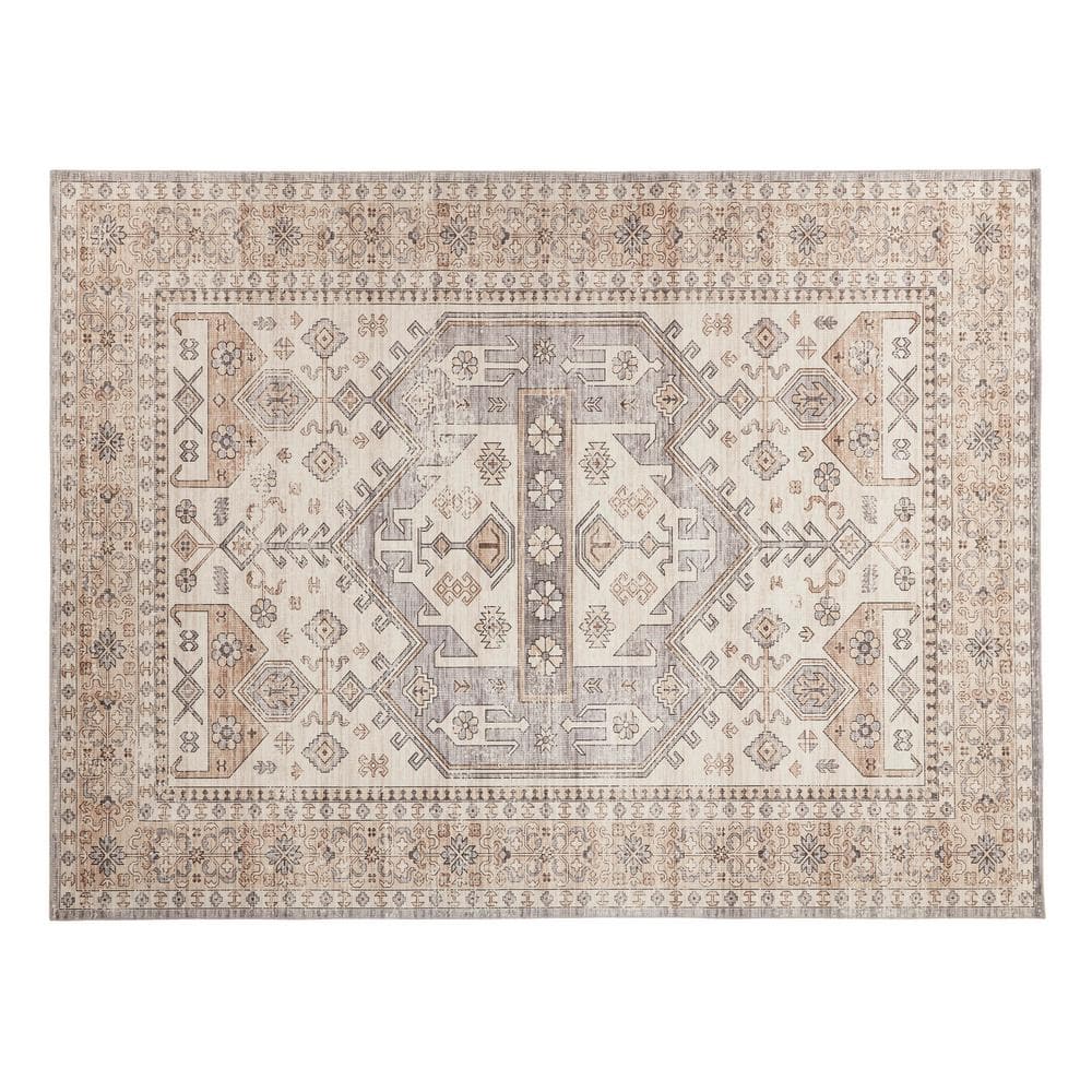 Home Decorators Collection Harmony Sand 2 ft. x 7 ft. Indoor Machine Washable Runner Rug, Brown