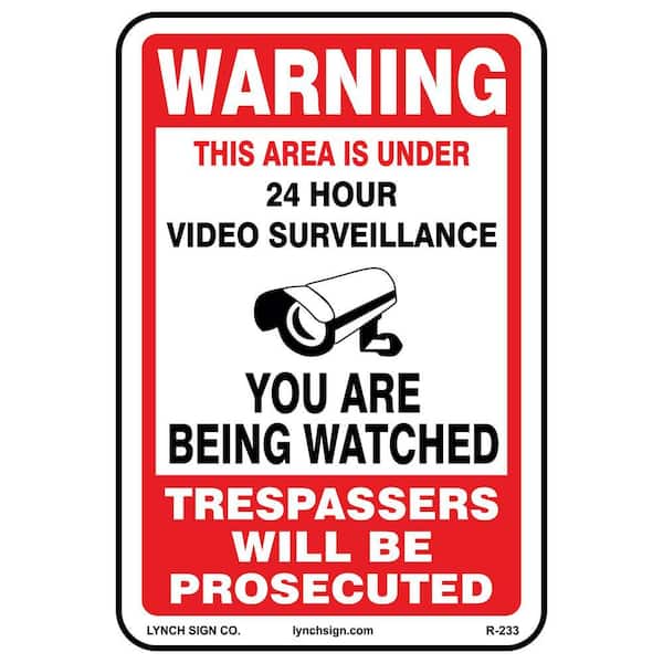 12 in. x 18 in. Video Surveillance Sign Printed on More Durable Thicker Longer Lasting Styrene Plastic