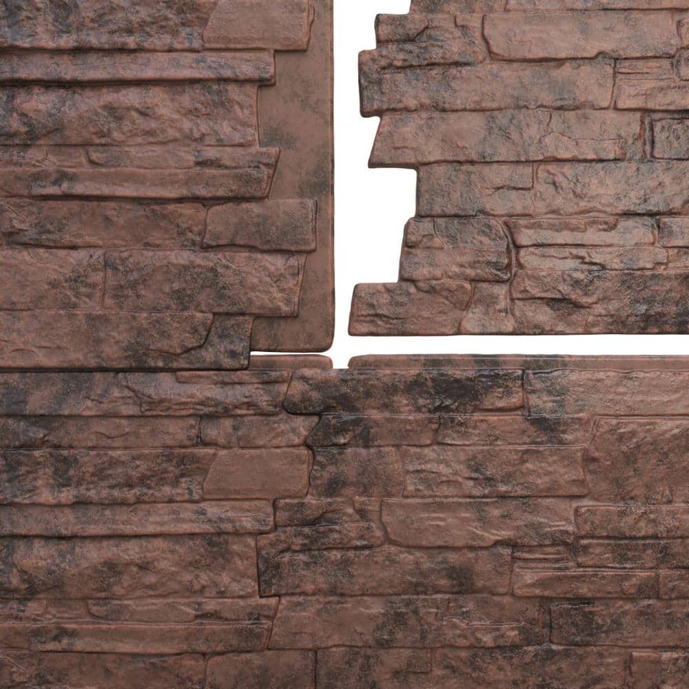 Canyon Brown Faux Stone Wall Paneling 48" x 24"