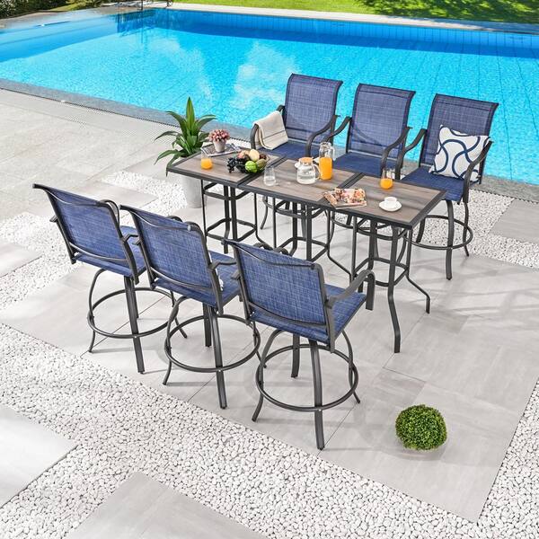 Patio Festival 9-Piece Metal Bar Height Outdoor Dining Set