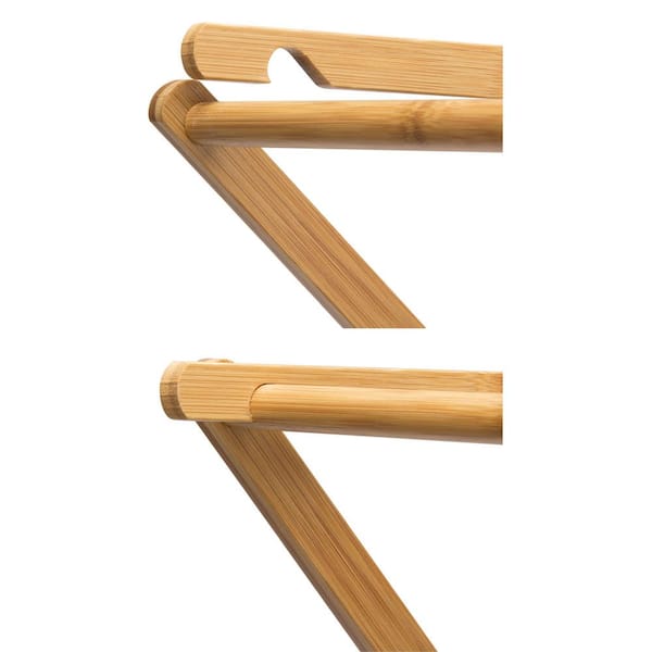 Natural Bamboo Wall Mount Swivel-Arm Drying Rack