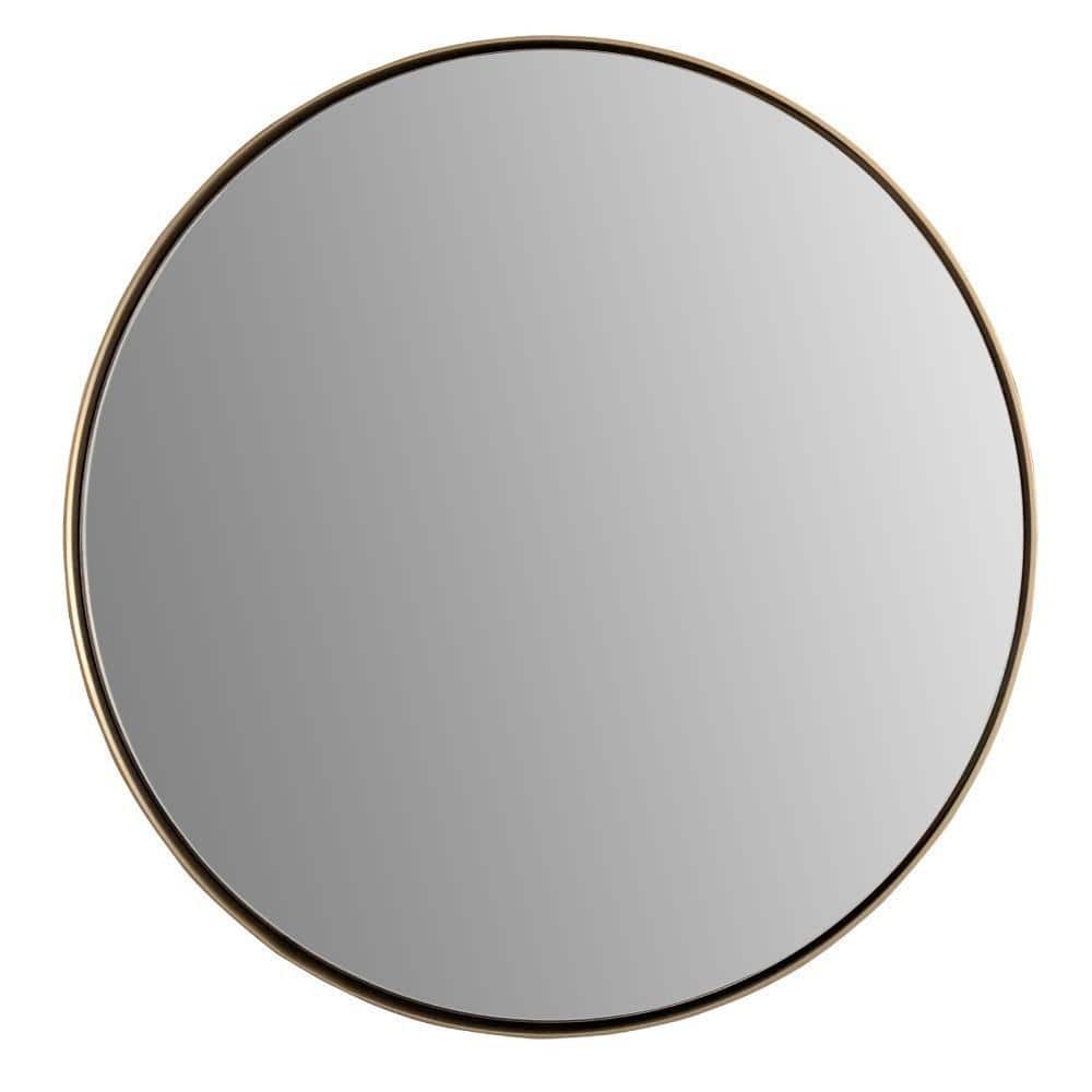 Elegant 29" Round Gold Metal Frame Bathroom Vanity Mirror