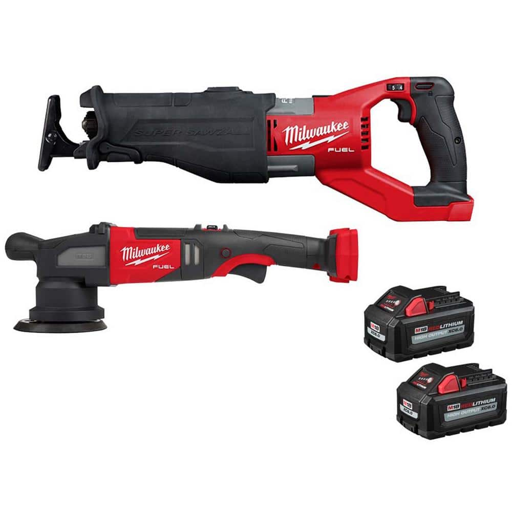 Milwaukee M18 FUEL 18V Lith-Ion Brushless Cordless Super SAWZALL Reciprocating Saw w/Polisher & (2) High Output 6.0Ah Battery