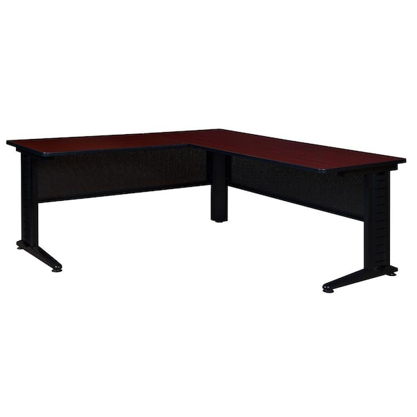 Fusion 72 in. x 72 in. Mahogany Brown L Shape Desk Shell