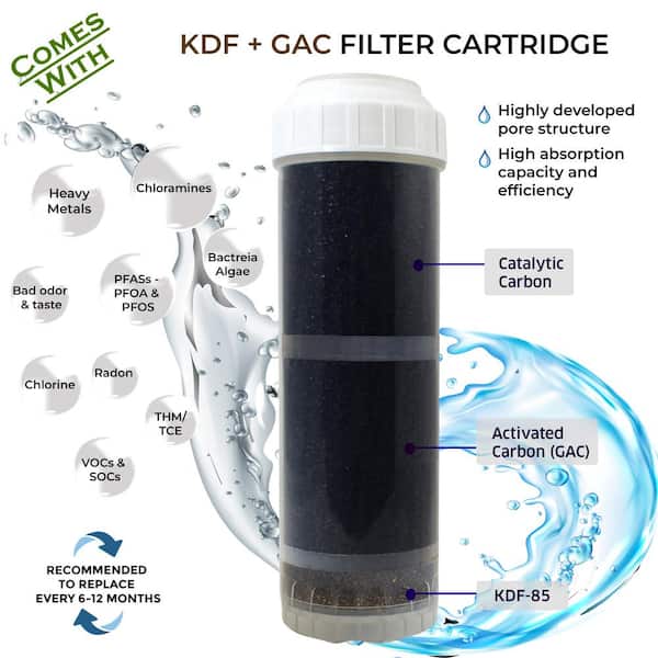 Multi-stage Under Sink Water Filtration System with Chrome Faucet, Reduces PFAS, Heavy Metals, Chloramine