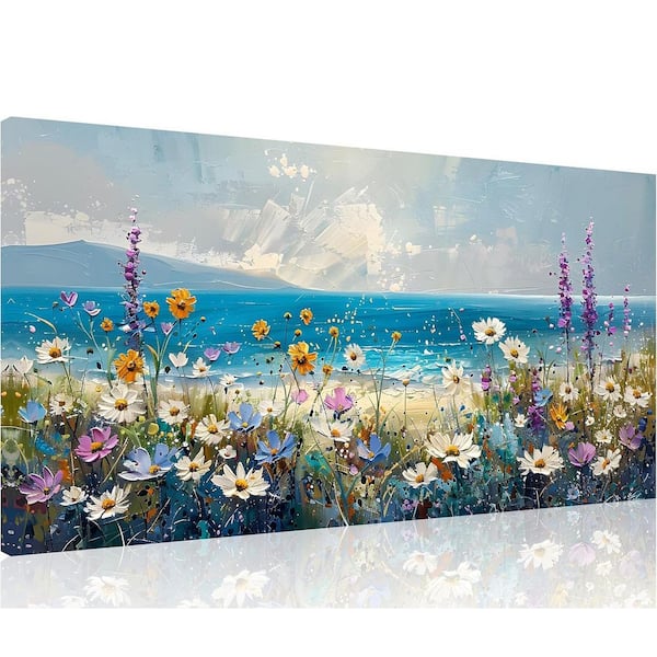 Unbranded 20 x 40 in. Boho Coastal Vintage Floral Canvas Wall Art for Home Decor