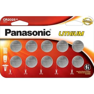 CR2025 Lithium Coin Cell Batteries (10-Pack)