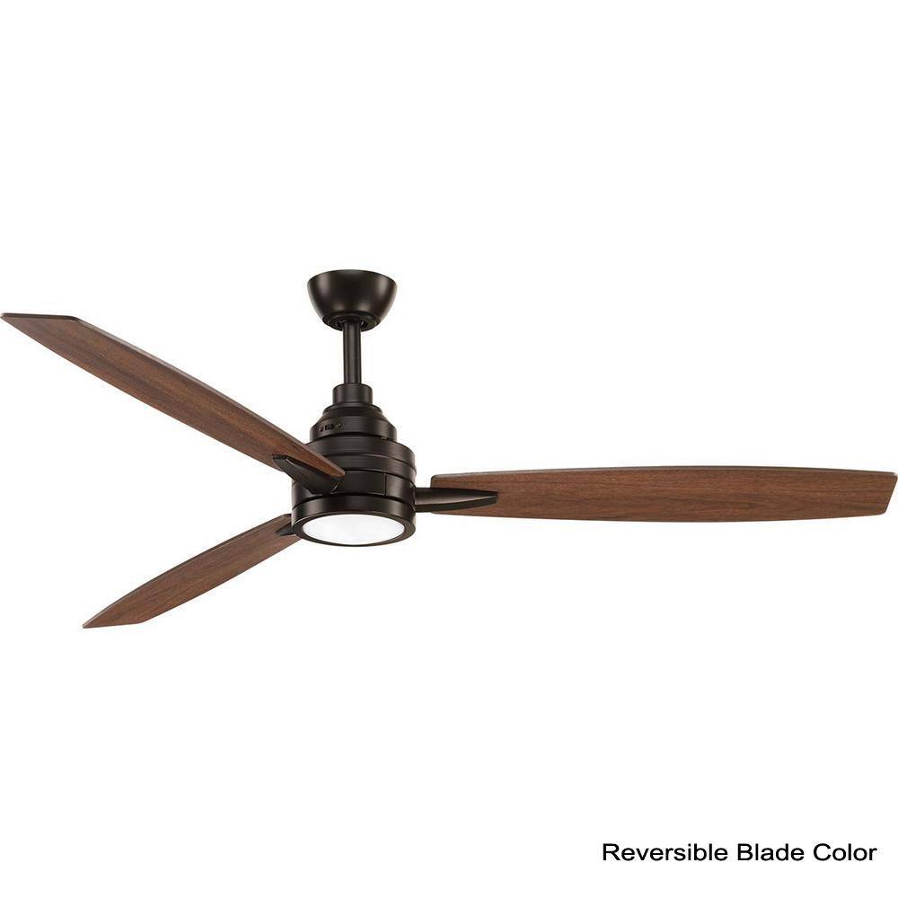 Antique Bronze 60" LED Ceiling Fan with Reversible Blades