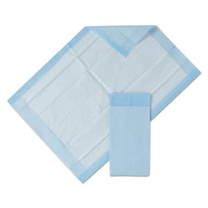 23 in. x 36 in. Protection Plus Disposable Patient Care Underpads in Blue (25-Bag, 6-Bag/Carton)