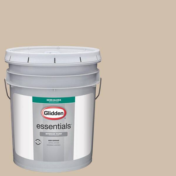 Glidden Essentials 5 gal. #HDGWN40U Sudan Sand Beige Semi-Gloss Interior Paint