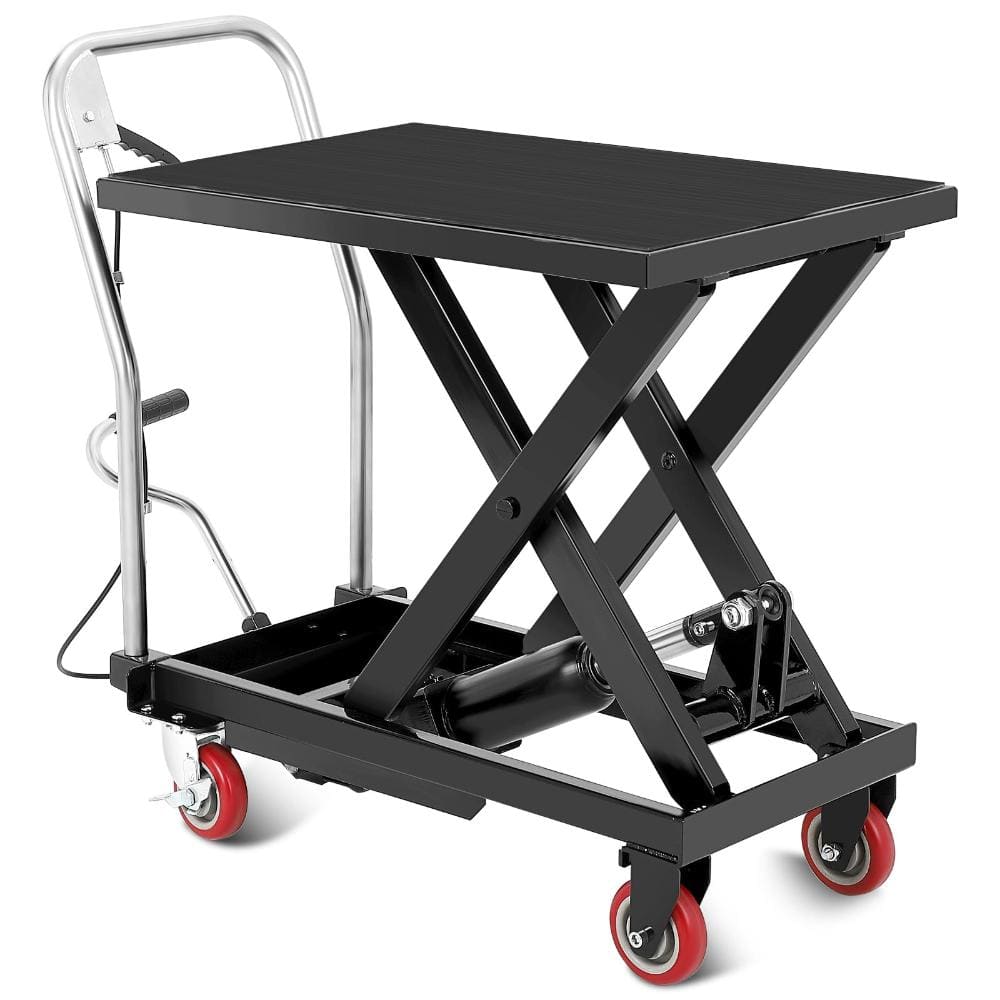 Hydraulic Single Scissor Lift Table Cart with Adjustable Height, Non-Slip Surface, Lockable Wheels, Workshop, Warehouse price history on PriceWatchPro