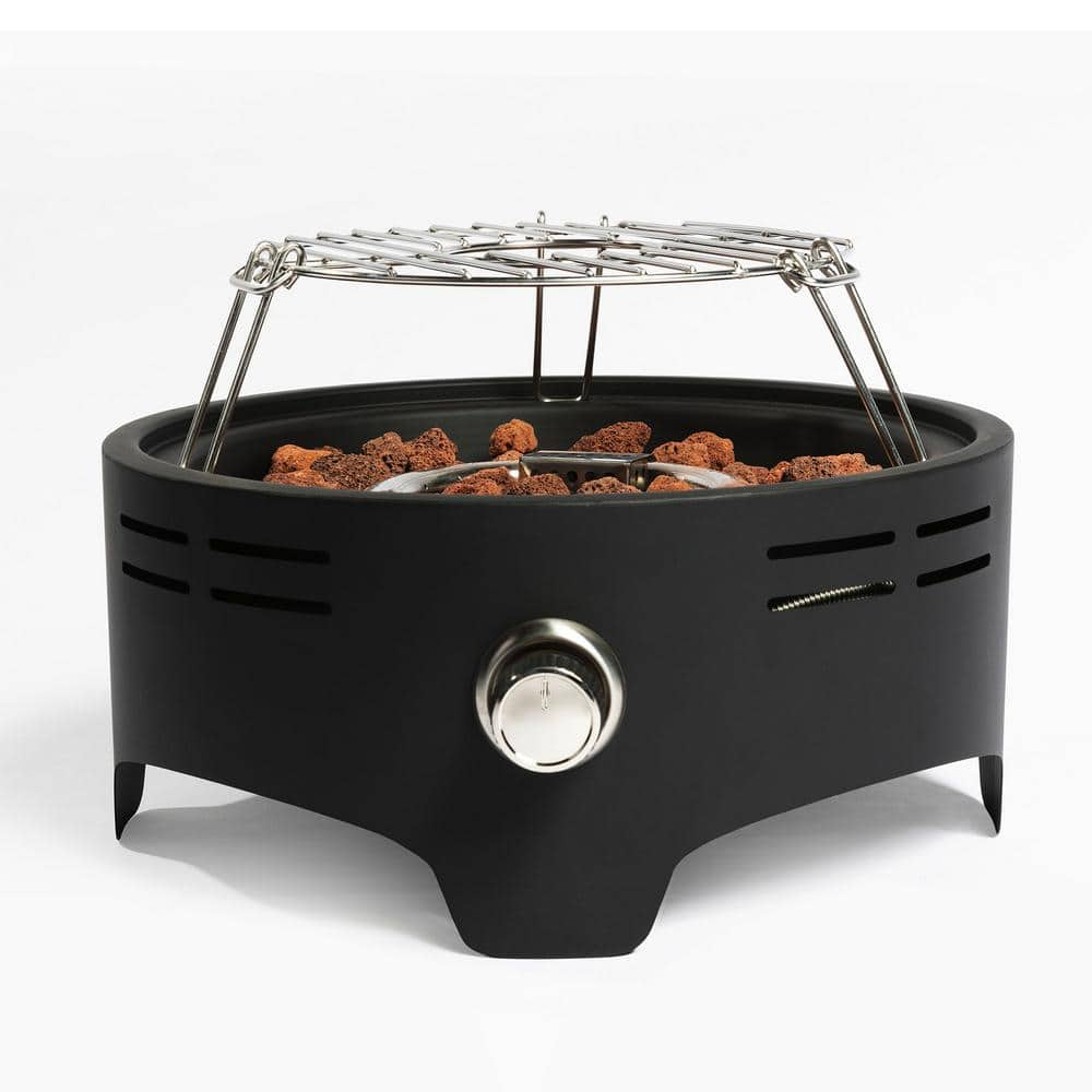 Boosicavelly 15.00 in. W x 6.70 in. H Steel Round Propane Fire Pit in Black