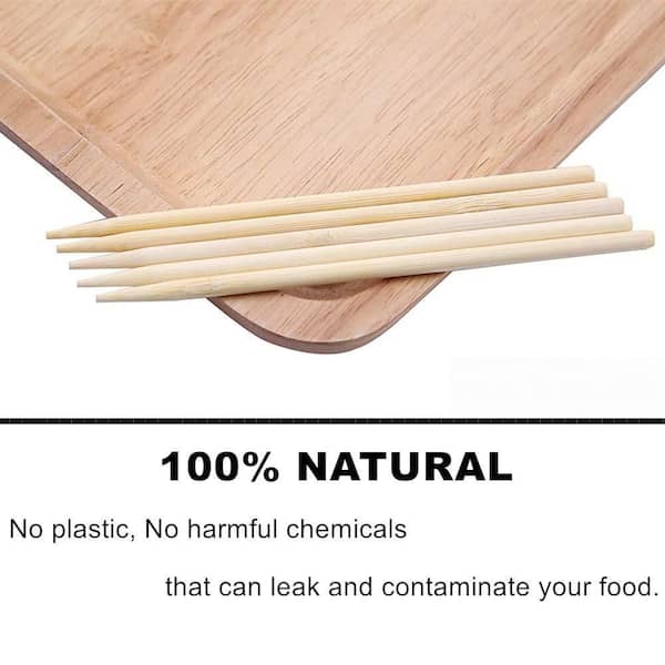 5.5 in. Natural Disposable Bamboo Toothpicks and Food Picks for Caramel, Corn Dog, Cookie Lollipop Kabob Gril(100-Pack)