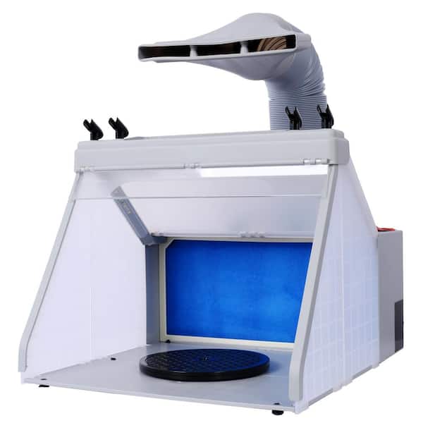 Tidoin Portable Airbrush Spray Booth Kit with 3 LED Lights, 4-Airbrush Holders and 1-Paint Holder