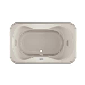 Marineo Salon Spa 66 in. x 42 in. Rectangular Combination Bathtub with Center Drain in Oyster