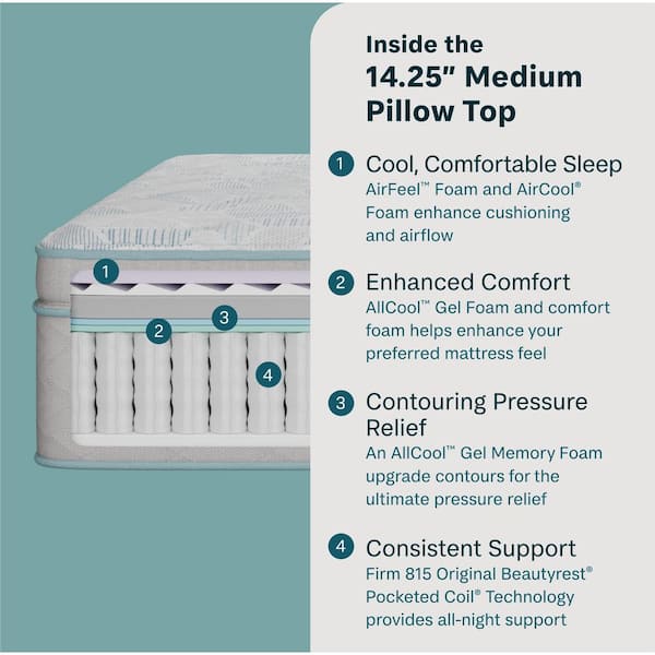 Slumberscape Queen Medium Pillow Top 14.25 in. Mattress