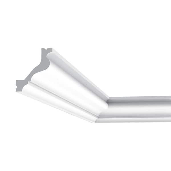 2-1/4 in. x 2-1/2 in. x 78-3/4 in. Primed White Plain Polyurethane Crown Moulding (12-Pack)