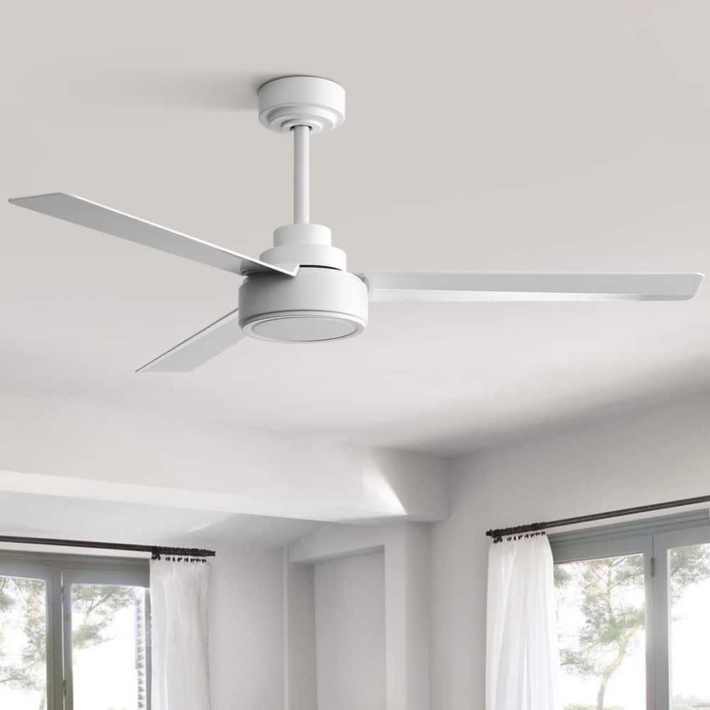 52 in. Indoor/Outdoor Downrod White Ceiling Fan without Lights, Remote Control and 6-Speed DC Motor price history on PriceWatchPro