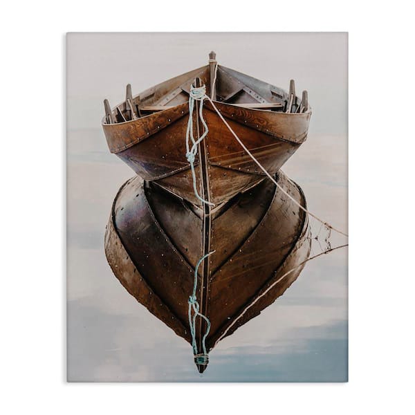 Stupell Industries Crisp Rowboat Reflection by LSR Design Studio Unframed Typography Graphic Art Print 30 in. x 24 in.