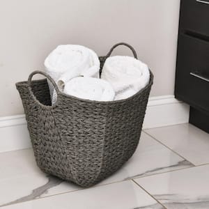 Tall Scoop Basket in Gray Paper Rope