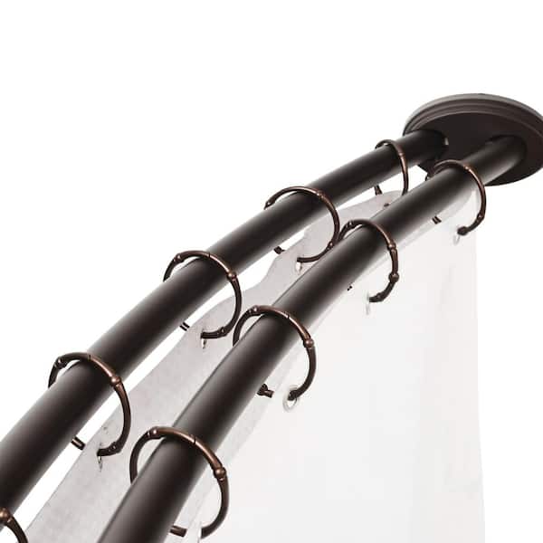 Utopia Alley 72 in. Rustproof Wall Mounted Aluminum Double Curved Shower Curtain Rod, Adjustable from 45 in. to 72 in., ORB