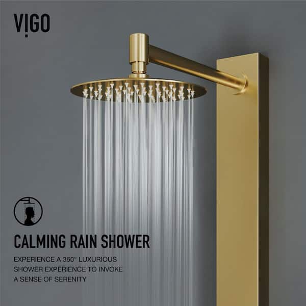 絶版‼️ Dafy Hagai Golden Showers VIGO Gardenia 39 in. H x 4 in. W 2-Jet Shower Panel System with