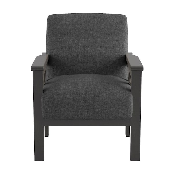 EVERGLADE HOME Savion Dark Gray Textured Upholstery Solid Wood Frame Accent Chair