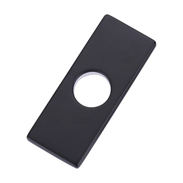 6.1 in. x 2.44 in. x 0.31 in. Stainless Steel 1-Hole or 3-Hole Sink Faucet Deckplate in Matte Black