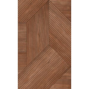Terracotta Textured Geometric Wood Panel Style Paste the Wall Double Roll Wallpaper 57  sq. ft.