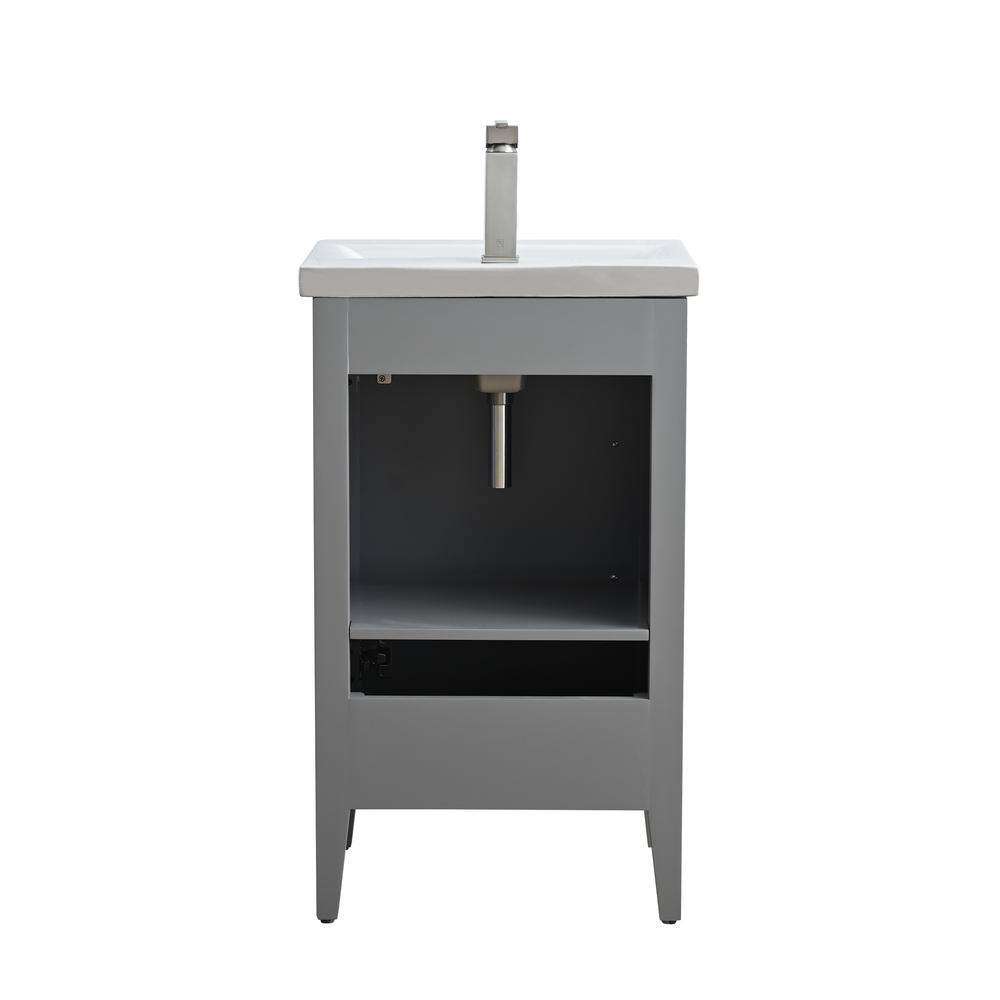 20'' Cashmere Gray Single Bathroom Vanity with Ceramic Top