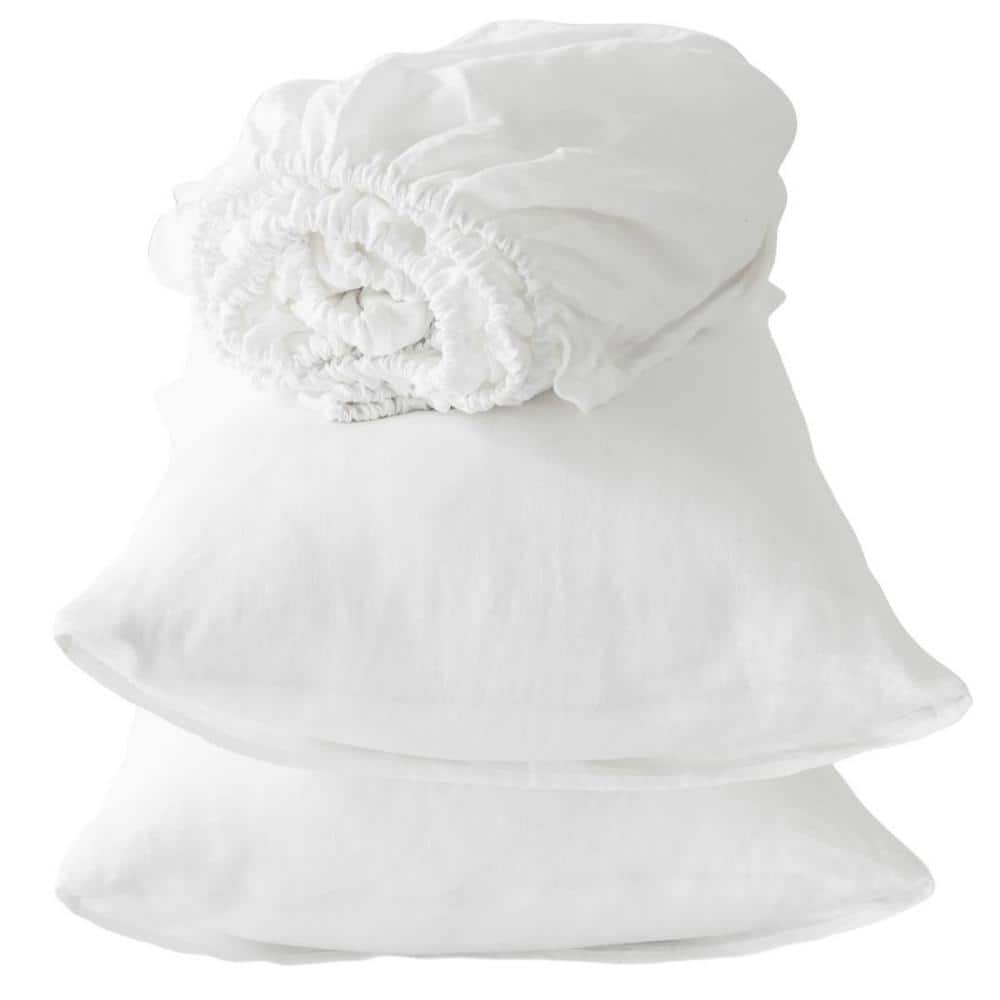 4-Piece Ivory Solid Color Linen King Sheet Set price history on PriceWatchPro