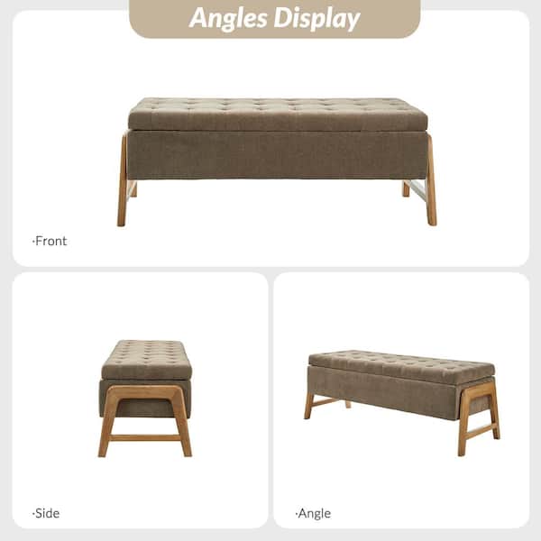 JAYDEN CREATION Hedda Brown 49.6 in. Wide Upholstered JAYDEN CREATION Hedda Brown 49.6 in. Wide Upholstered