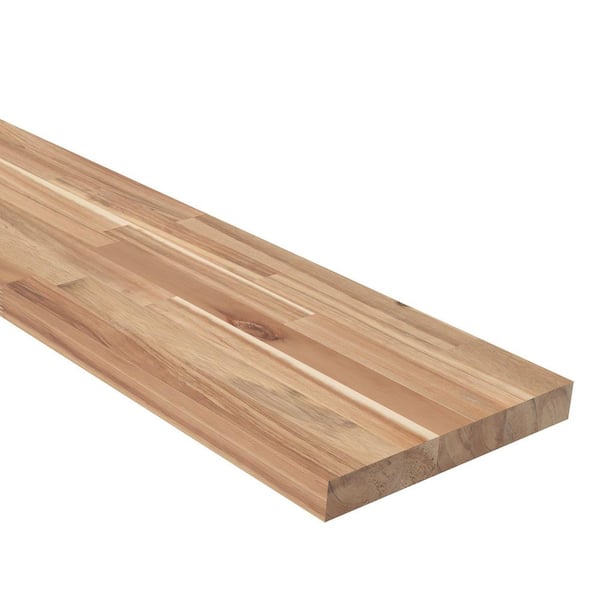 HARDWOOD REFLECTIONS Solid Wood Butcher Block Shelf 48in. W X 12in. D X 1.5in. H in Unfinished Acacia