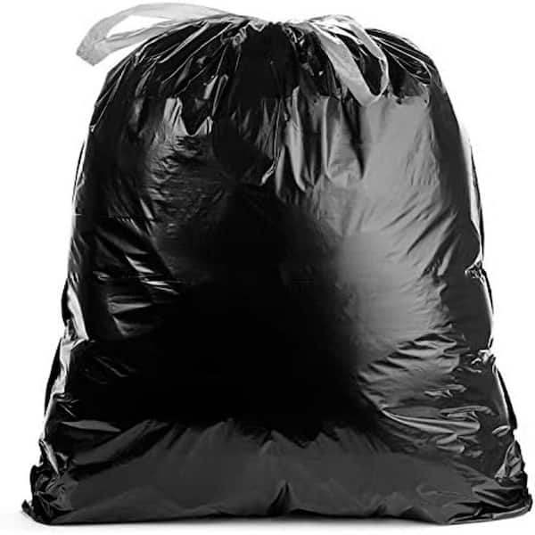 55 Gallon Large Black Trash Bags - 0.7 Mil