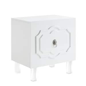 24 in. White Manufactured Wood End Table
