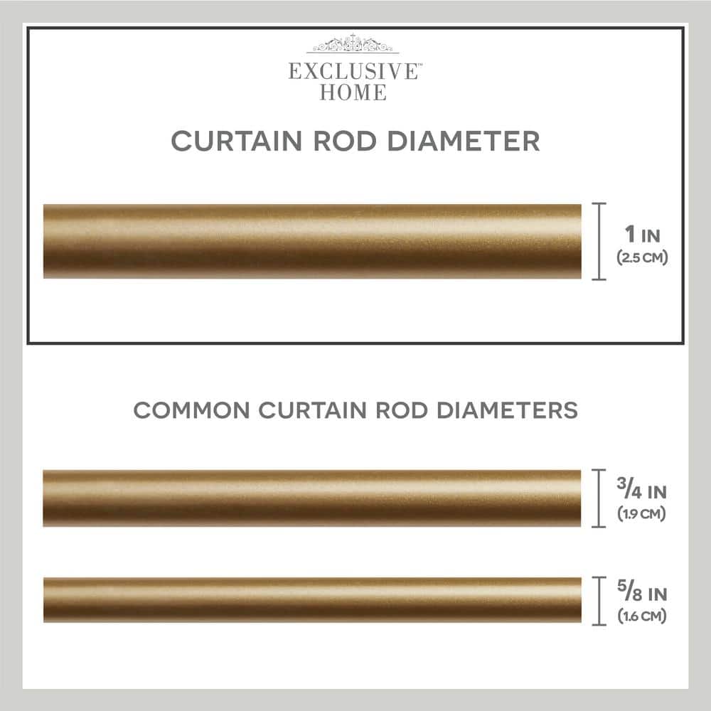 Gold Adjustable Curtain Rod with Acrylic Finials, 36"-72"