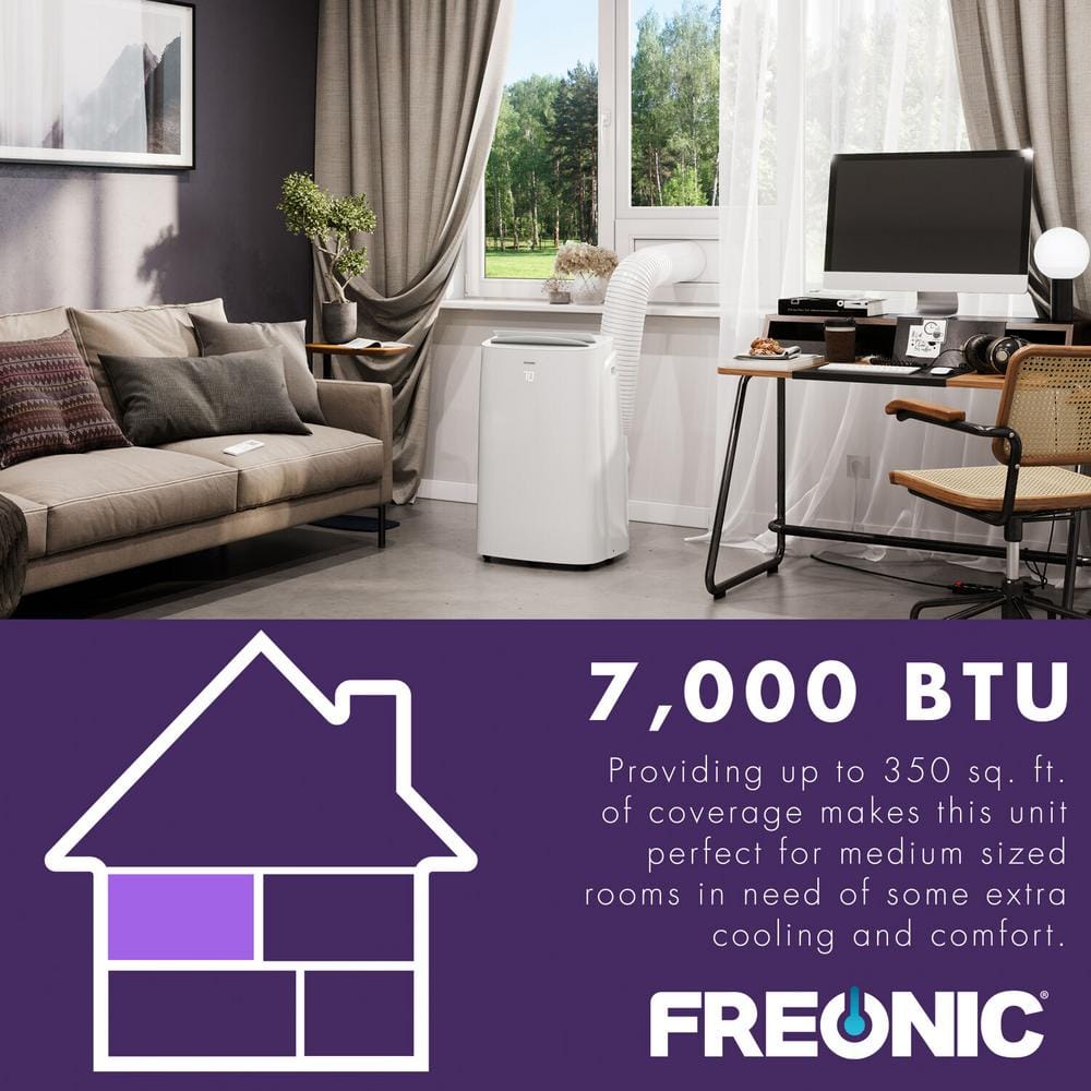 Freonic 7000 BTU White Portable Air Conditioner with Remote