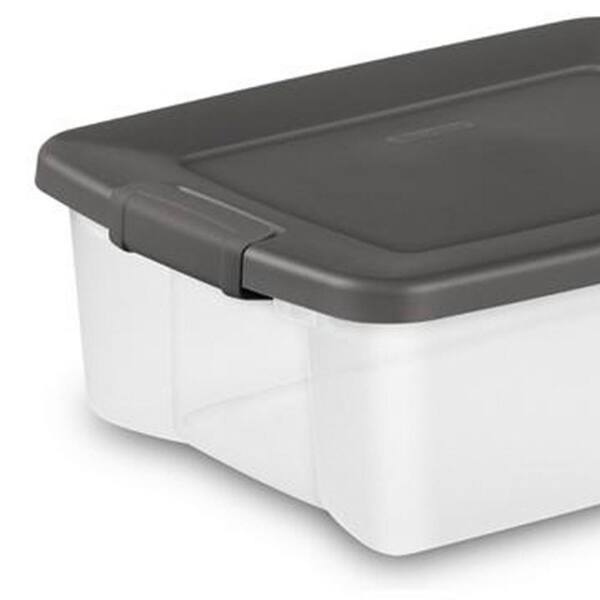 Sterilite 6.25x6.25x15 in Narrow Storage Bin with Carry Handles, Clear (8 Pack)