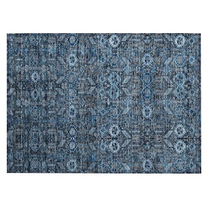 Chantille ACN574 Blue 1 ft. 8 in. x 2 ft. 6 in. Machine Washable Indoor/Outdoor Geometric Area Rug