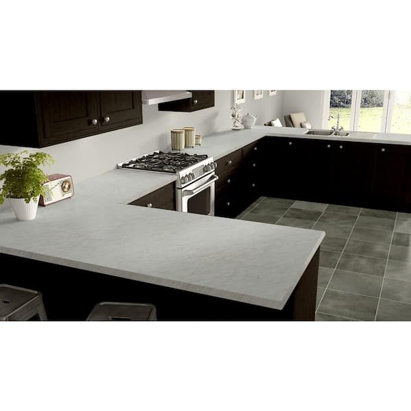 5 ft. x 10 ft. Laminate Sheet in White Carrara with Standard Fine Velvet Texture Finish