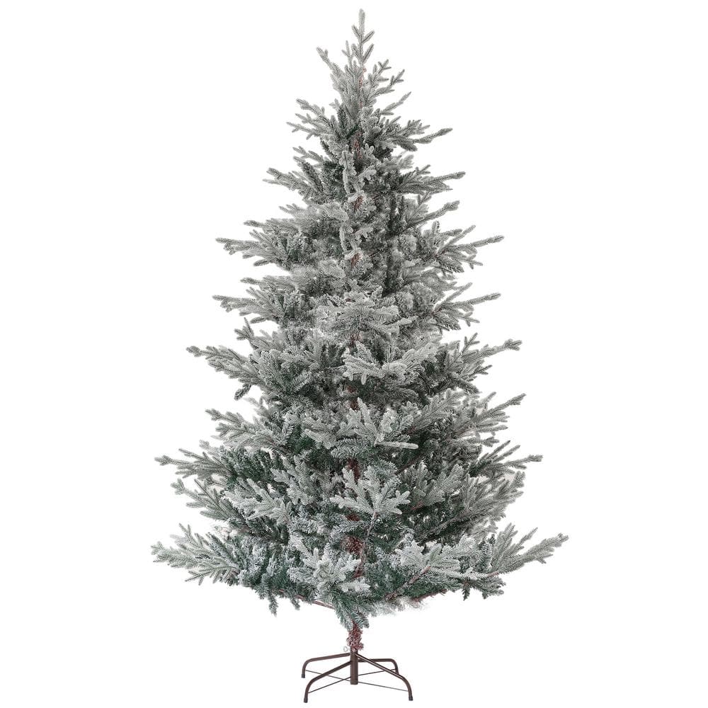 9 ft. Nordic Pine Artificial Christmas Tree Garden Statue with 795 Snow Flo