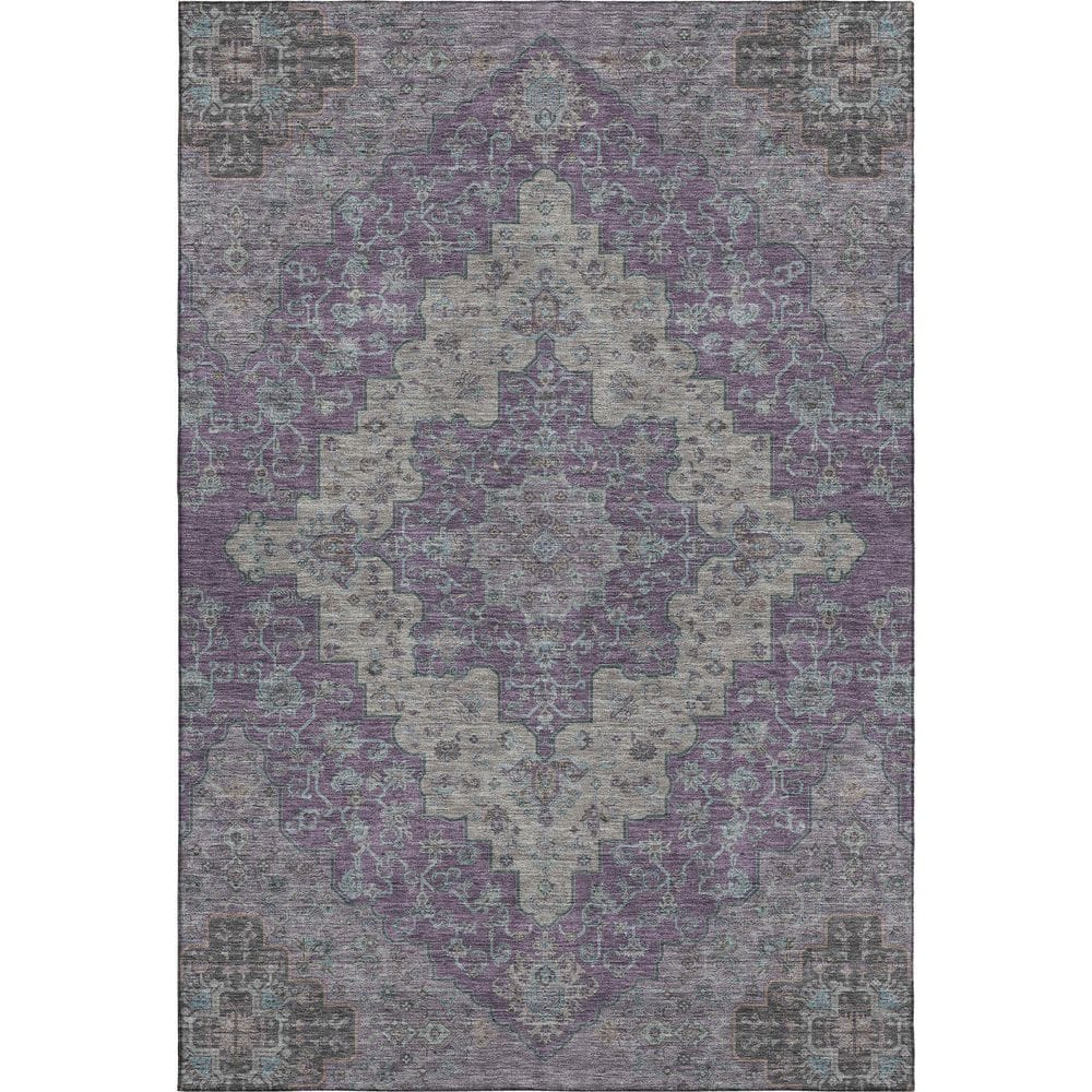 Mayfield Premium Machine Washable Abstract AMF2486 Purple 5 ft. x 7 ft. 6 in. Area Rug price history on PriceWatchPro