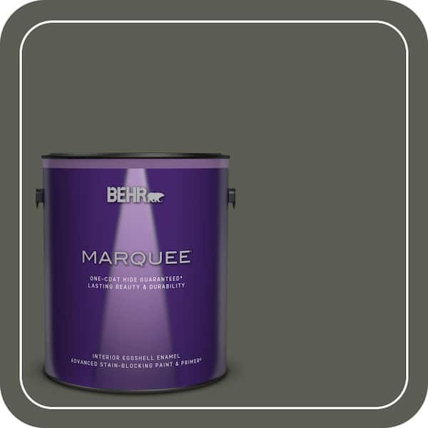 BEHR MARQUEE 1 gal. #N380-7 Black Bamboo One-Coat Hide Eggshell Enamel Interior Paint & Primer