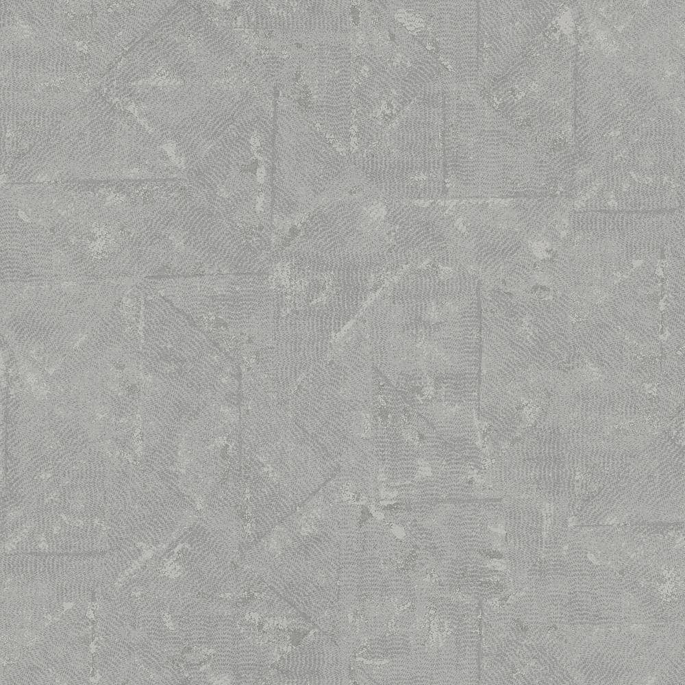 Absolutely Chic Light Grey Distressed Geometric Motif Vinyl on Non-Woven No